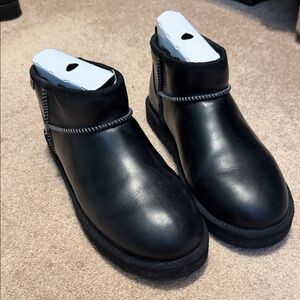 UGG Black and Cream Lined Boots size 10